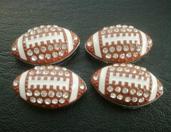 10pcs/lot 8mm American football Rugby sport slide charm fit 8mm diy bracelet keychains jewelry findings