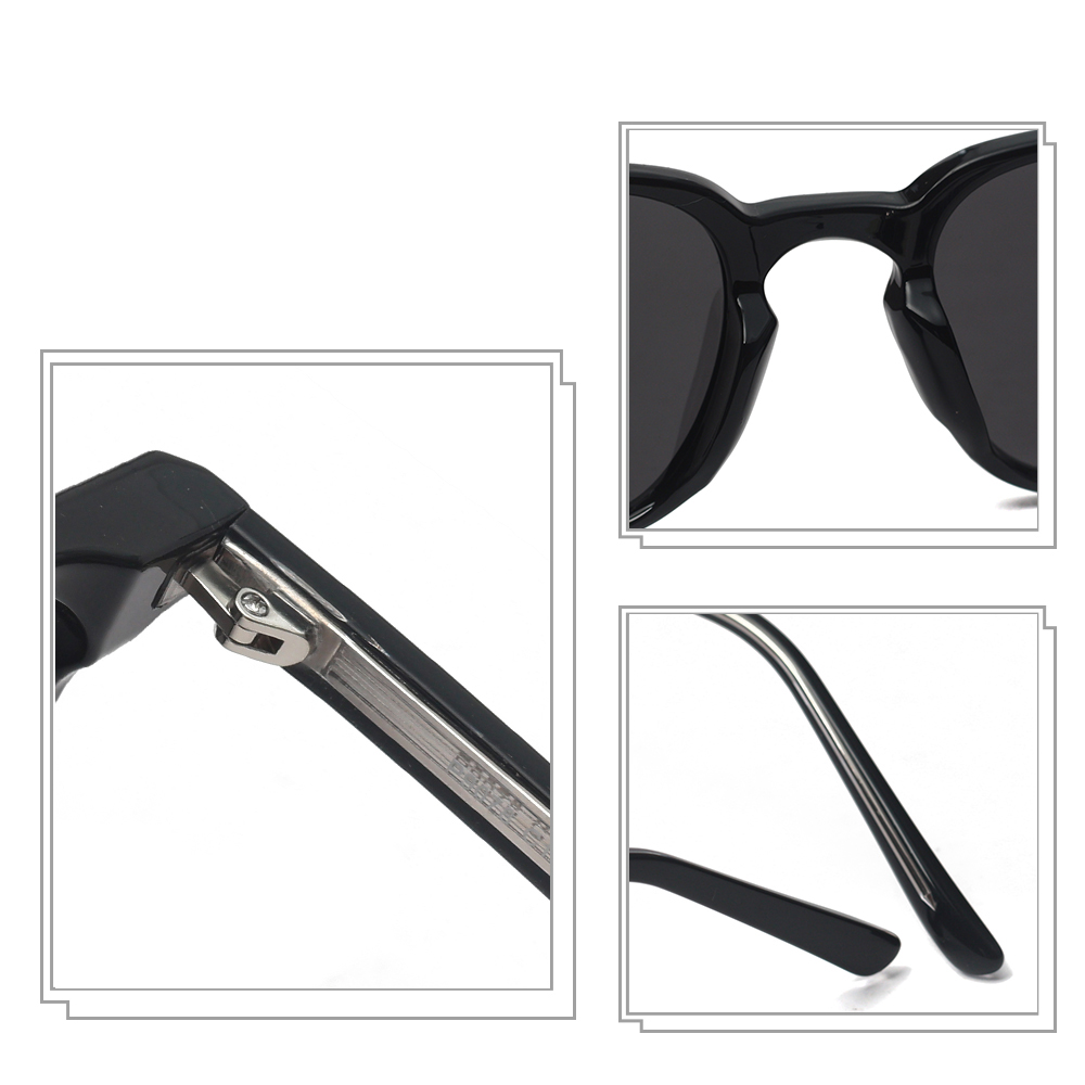 Kachawoo square sunglasses men polarized tr90 frame rivet brown black sun glasses for women birthday gifts high quality handmade