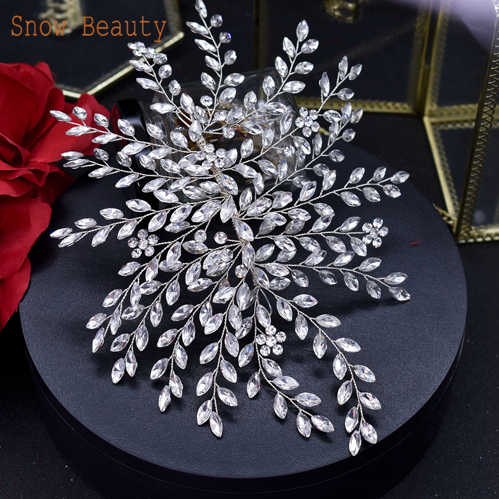 A422 Rhinestone Wedding Hair Band Hair Accesories Crystal Bridal Headwear Party Bridal Tiaras Headpiece for Bride Jewelry