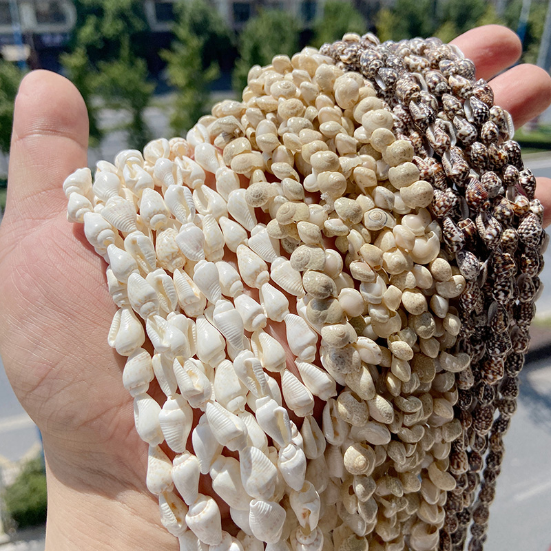 Natural Shell Beads Cowrie Snail Shape Shell Beads Conch Charm Spiral Seashells Strand For Jewelry Making DIY Accessories 15"