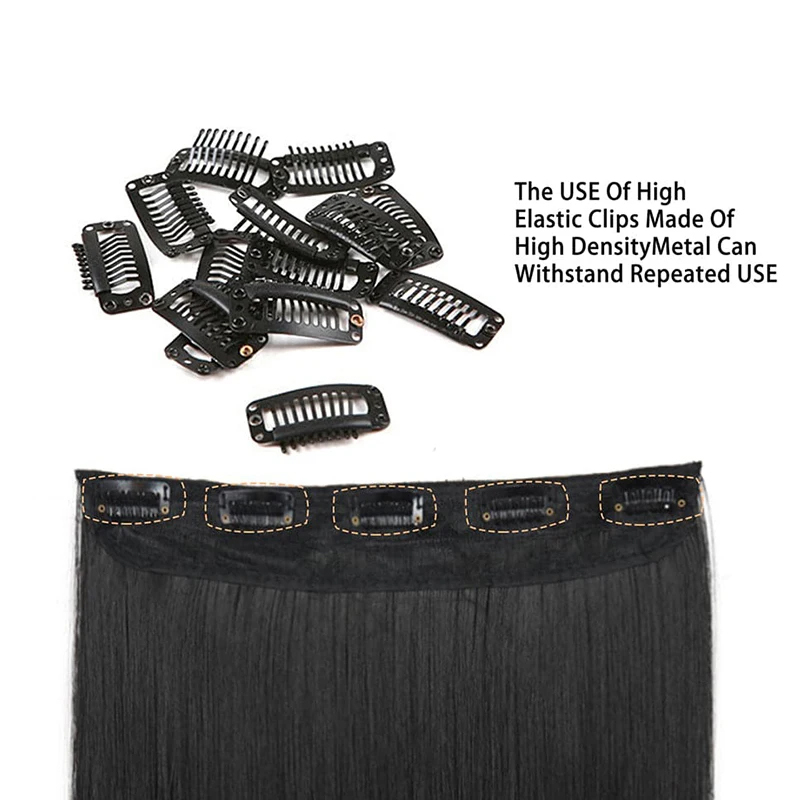 QHP Straight Hair Natural Clip In One Piece Real Human Hair Extensions Black Brown Balayage Brazilan Remy Hair 70g For Women 30%