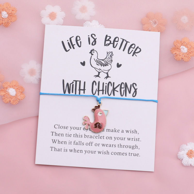 Chicken Wish Bracelet Funny Chicken String Animal Friendship Bracelet Chicken Jewelry Women Men Best Friend Interesting Gifts