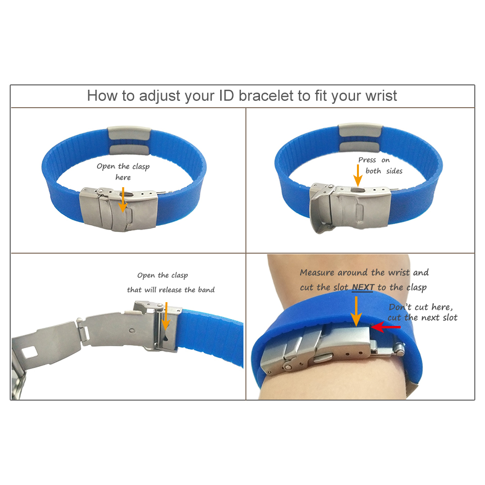 Personalized Medical ID Bracelet Custom Medical Alert Bracelets Record a QR Code for Mobility Pass Safety Silicone Wristband