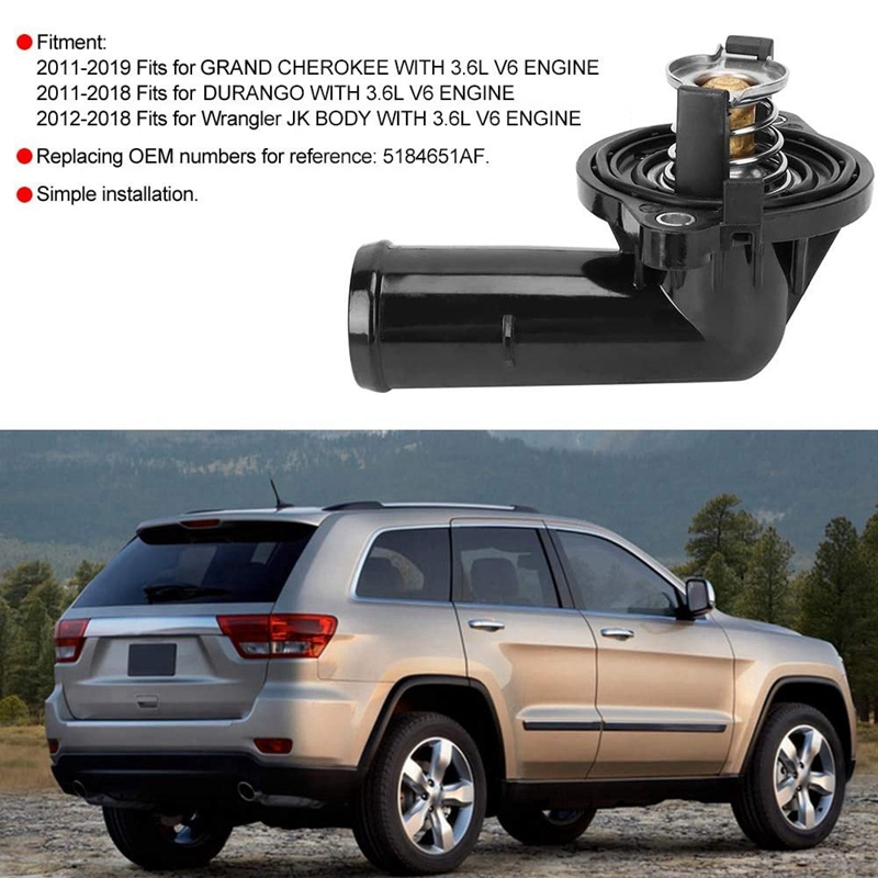 Car Engine Coolant Thermostat Housing Replacement For Jeep Wrangler Thermostat Housing Engine Cooling Valve 5184651AF