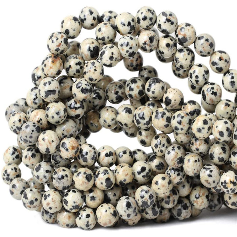 Natural Round Dalmatian Jasper Loose Beads 4/6/8/10 Mm for Jewelry Making DIY Beadbracelet and Exquisite Gift