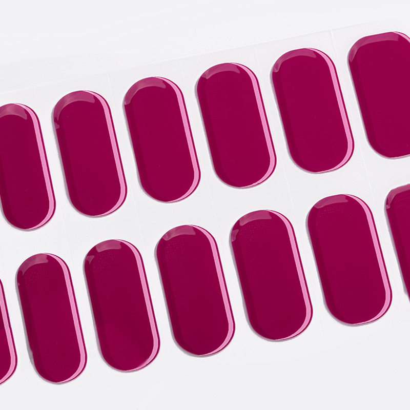 Semi Cured Gel Nails Art Stickers Solid Color Manicure Decal UV LED Lamp Need Gel Pure Color Nail Decals Nail Sticker Decoration