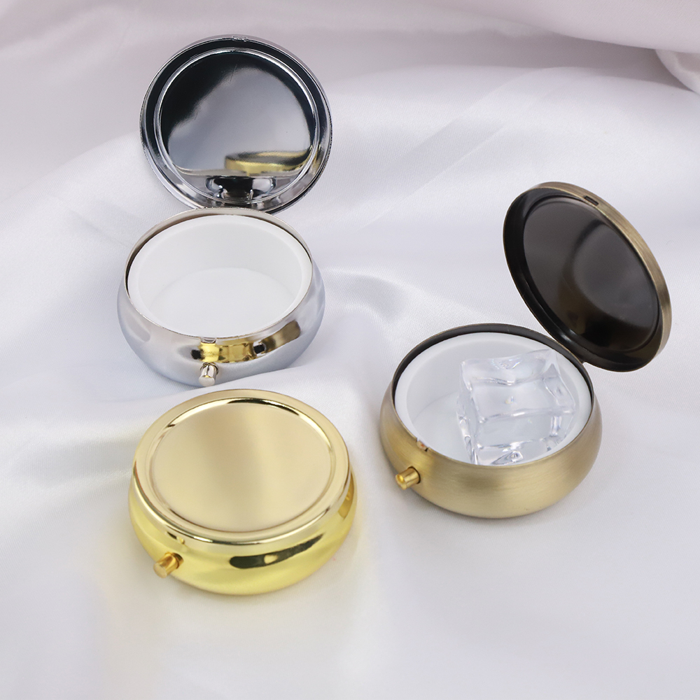 5/10Pcs Portable 1 Cell Metal Pill Box Container Medicine Pill Boite DIY Crafts Findings Round Medicine Case Pill Candy Boxes