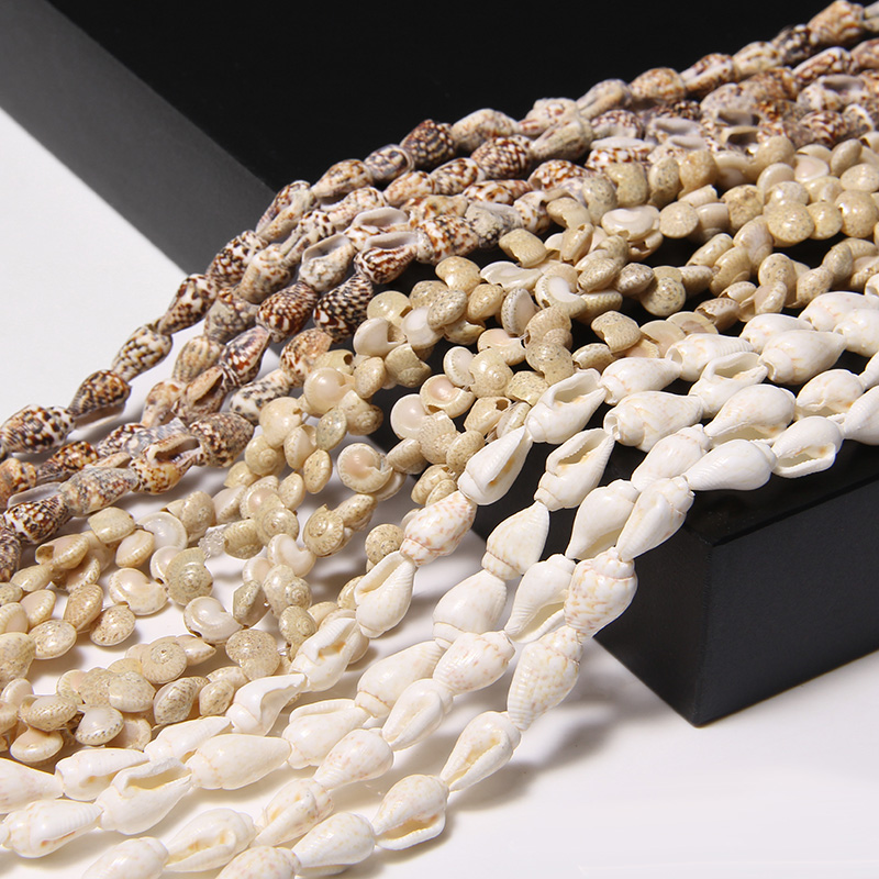 Natural Shell Beads Cowrie Snail Shape Shell Beads Conch Charm Spiral Seashells Strand For Jewelry Making DIY Accessories 15"
