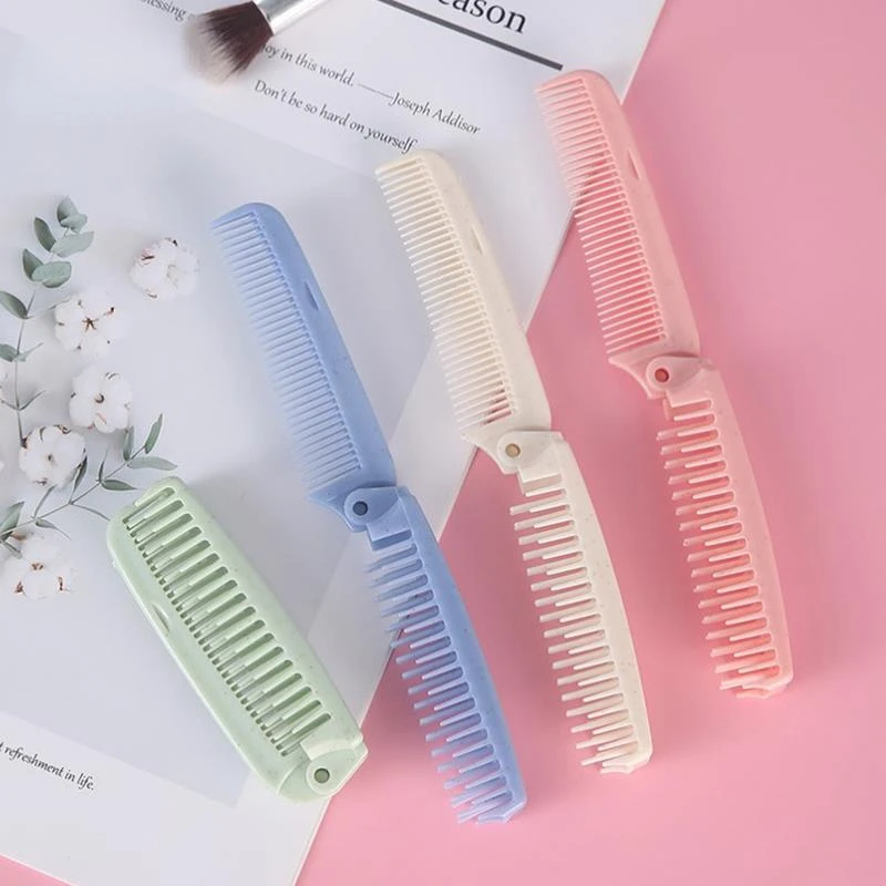 Portable Travel Foldable Hair Comb Brush Massage Hair Comb Hairdressing Tools Anti-Static Styling Folding Hair Comb Professional