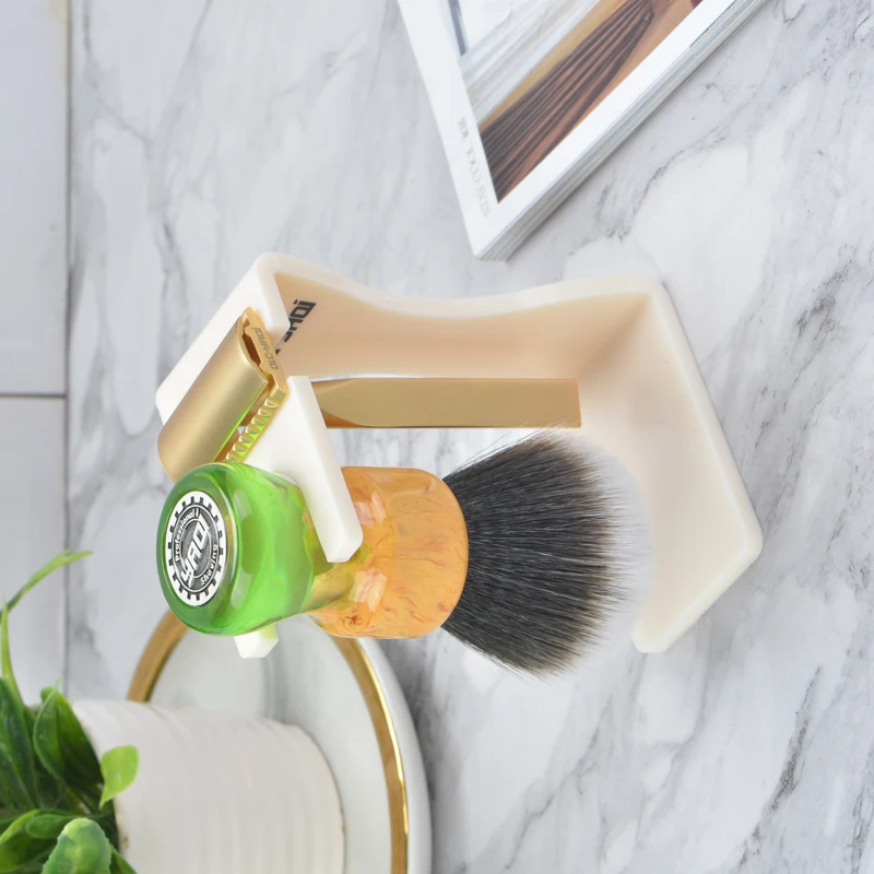 YAQI Cheap Creamy White Color Shaving Brush and Razor Holder Set