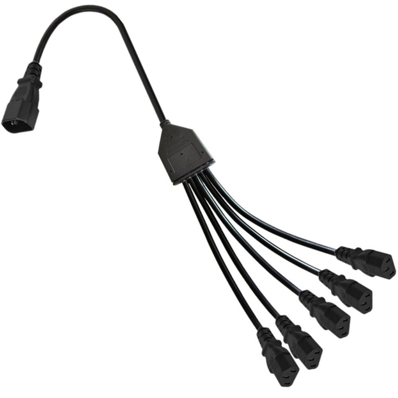 587D 1 in 2/3/4/5 Out Power Cable IEC 320 C14 to C13 Connector Splitter Adapter Cord