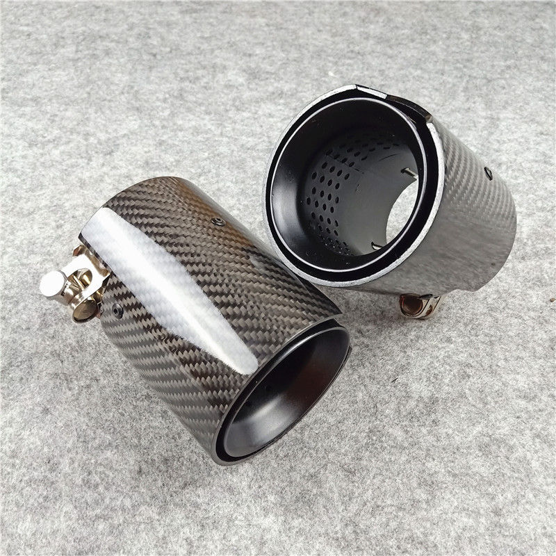 1PC Single Car Exhaust Tip With M Logo Tail Pipe Glossy Plain Muffler Pipe For BMW M2 M3 M4 Car Replacement Parts