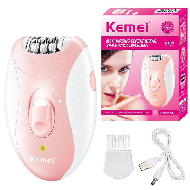 Kemei Rechargeable Women Electric Facial Body Hair Remover Bikini Trimmer Rotary Female Epilator For Face Leg With F624-42