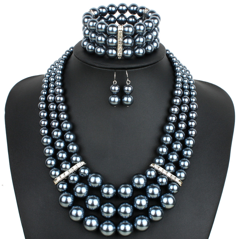 UDDEIN Handmade Beads Necklace Bracelet Earrings Pack Bohemian Statement African Collar Nigerian Wedding Indian Jewelry Sets