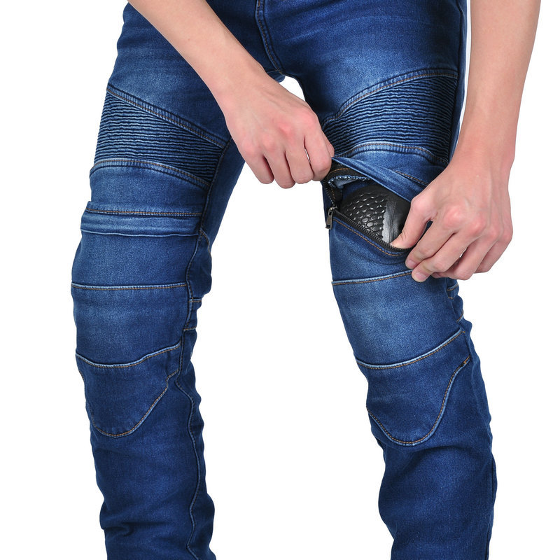 Amekaji Spring Winter Velvet Motorcycle Leisure Motocross Jeans Multi-pocket Belt Cargo Slim Pant Obscure Protective Gears