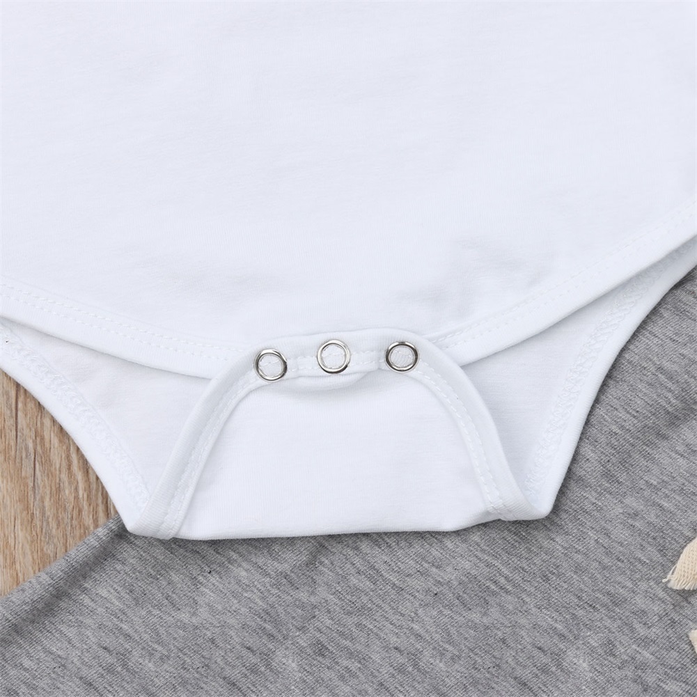 Autumn Winter 0-18M Newborn Infant Kid Baby Boys Clothes Sets 3PCS Letter Long Sleeve Romper Tops+Grey Pants+Hats New Style 2021