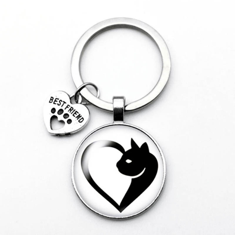 Very Cute Naughty Cat Keychain, I Love My Dog Keychain, Holiday Gift For Fashionable Friends