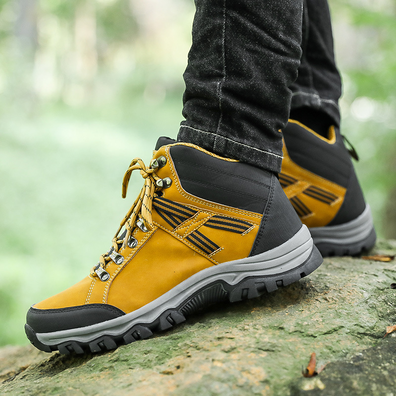 Size Hiking Large Shoes Men High Top Outdoor Sneakers Non Slip Wear Casual S Ddmysaturn