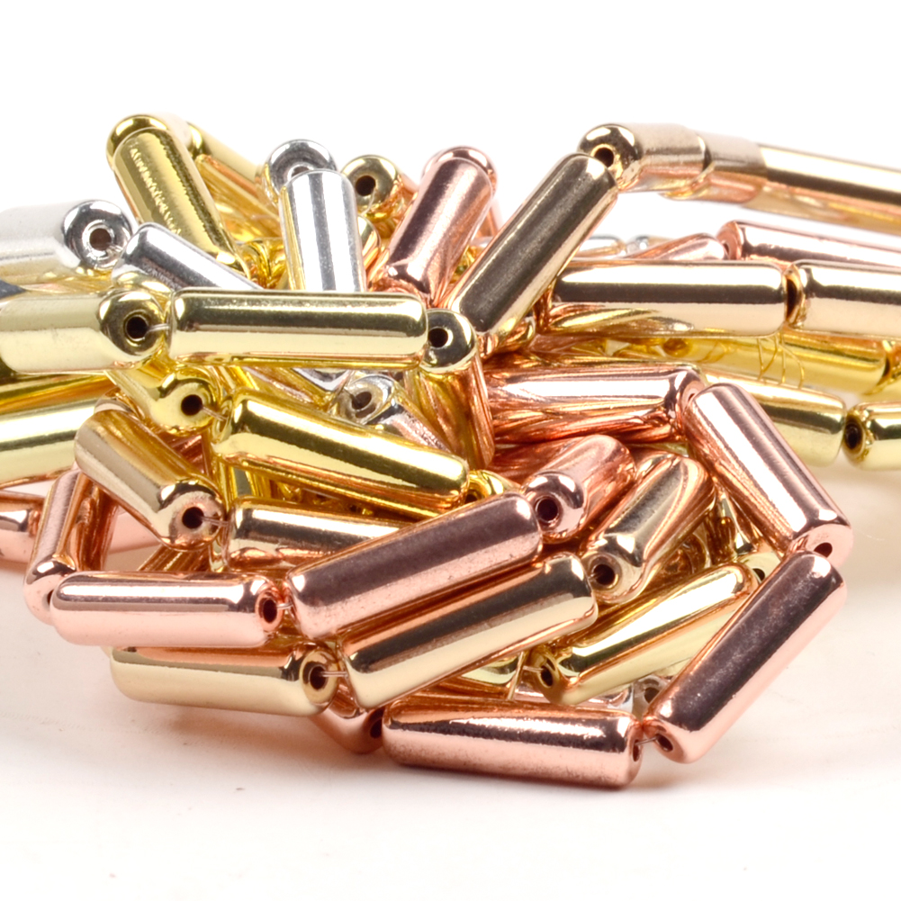 Natural Rose Gold Silver Plated Hematite Stone Beads Smooth Cylindrical Beads For Jewelry Making Diy Necklace Bracelet 13x4mm