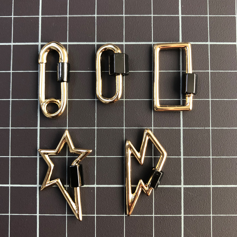 Juya Jewelry Making Screw Clasps Pendant Carabiner Lock Oval Clasps for DIY Women Necklaces Bracelets Hand Made Findings Charm