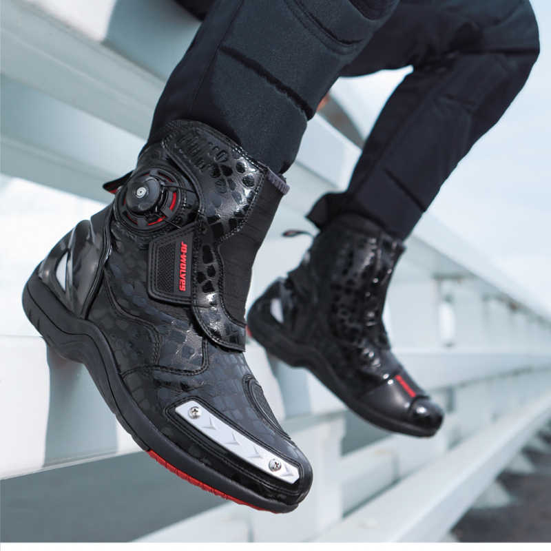 Motorcycle Shoes Luminous Riding Boots Men's Racing Track Special Shoes Breathable Waterproof Non-slip Wear-resistant and Anti