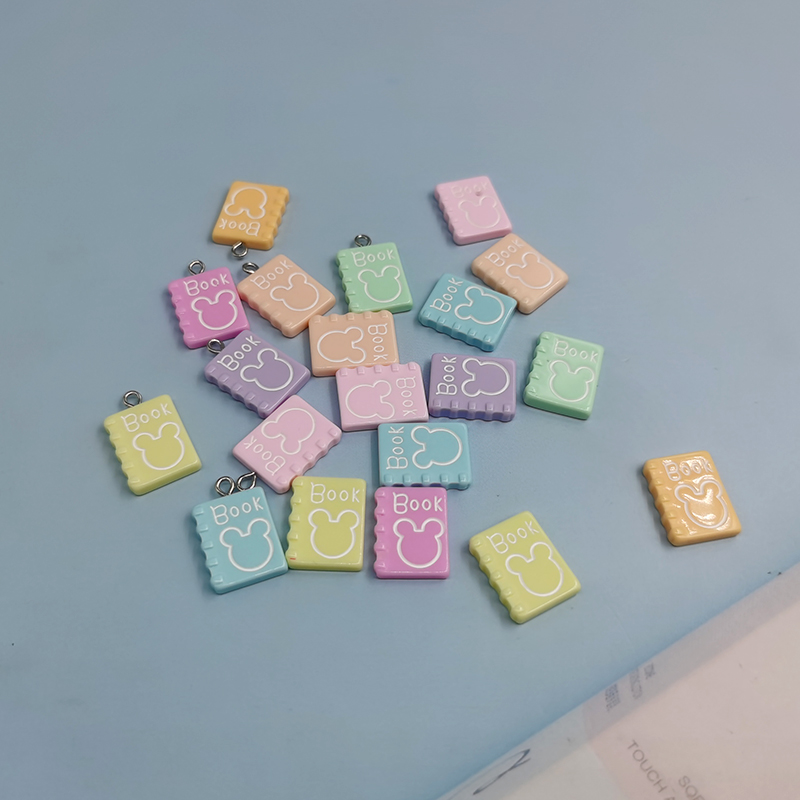 10pcs Kawaii Mini Book Resin Charms Flatback For Earring Bracelet Necklace Findings Cute Floating Pendant Jewelry Making C483
