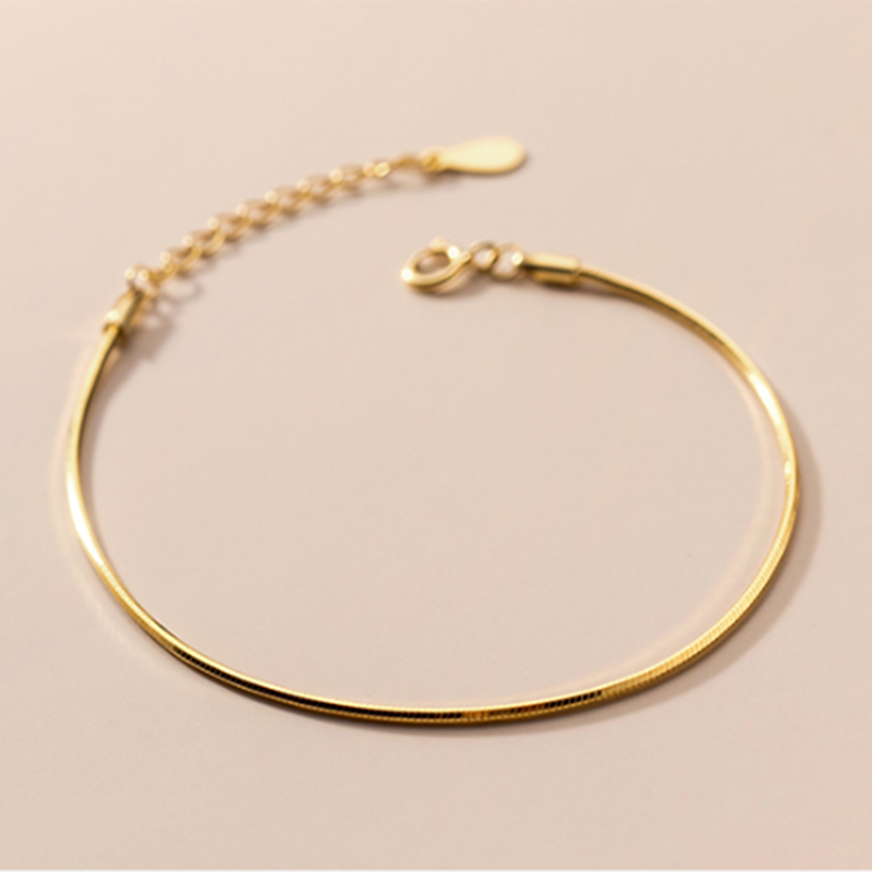 WOOZU 925 Sterling Silver Korean Glossy Snake Bone Chain Bracelets For Women Statement European Hip Hop Exquisite Jewelry Gift