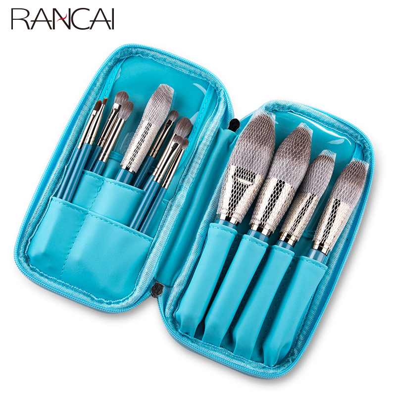Brushes Set 13pcs with Leather Bag Foundation Powder Blush Eyeshadow Eyebrow Brush Soft Hair Cosmetic Makeup Tool F624-25