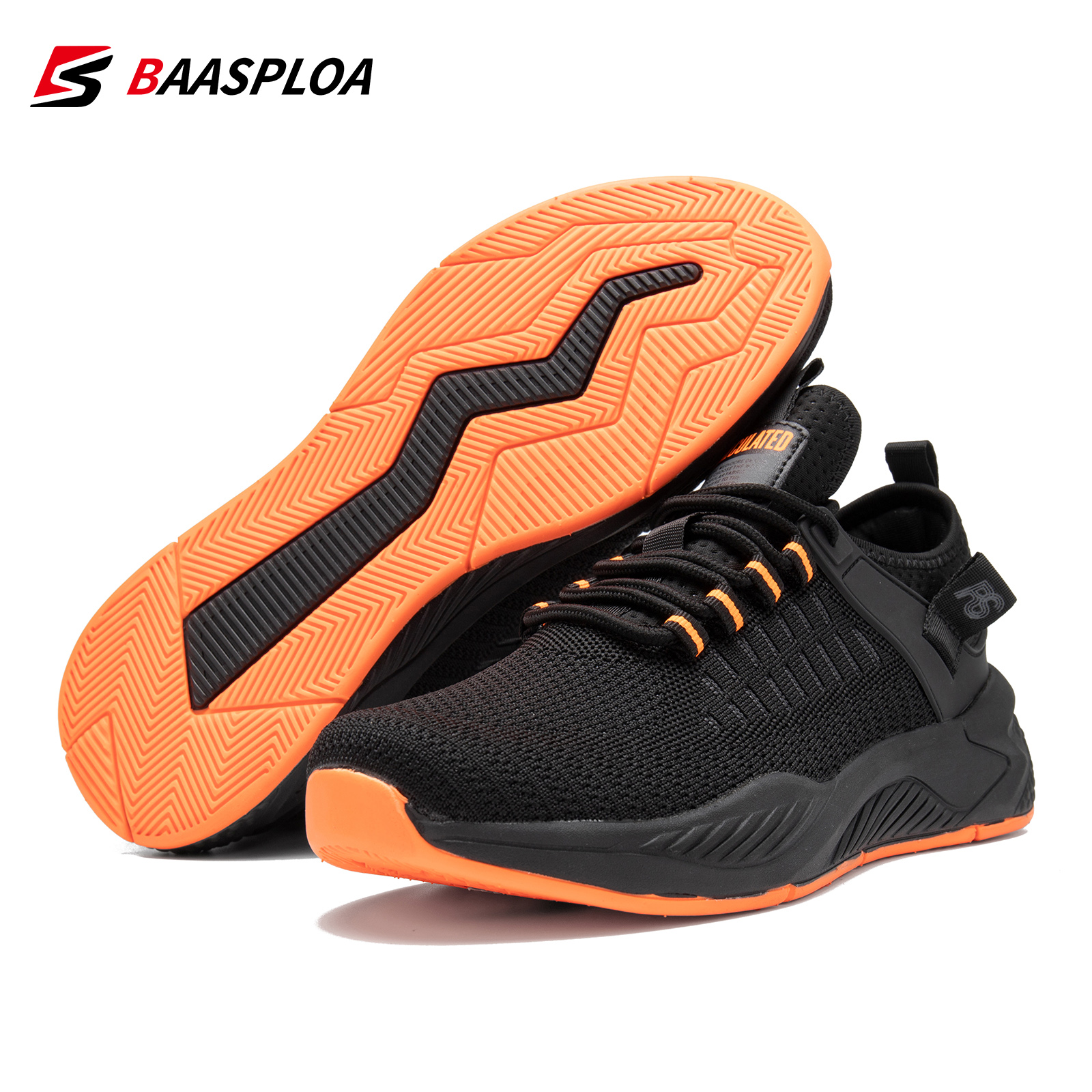 Baasploa Men Running Shoes Non-slip Shock Absorption Sneaker Lightweight Tennis Shoe Waterproof Man Breathable Casual Shoes