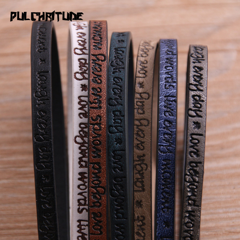1Meter x 5mm Engraving Letters Love Leather Cord Rope Jewelry Findings Accessories Jewelry Making For Bracelet Diy Hand Made