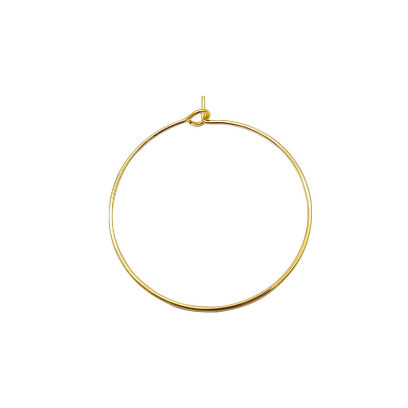 Brass 18K Gold Plated Circle Ear Wire Blank Hoops Earrings Loop Connectors DIY Handmade Dangle Earrings Jewelry Making Supplies