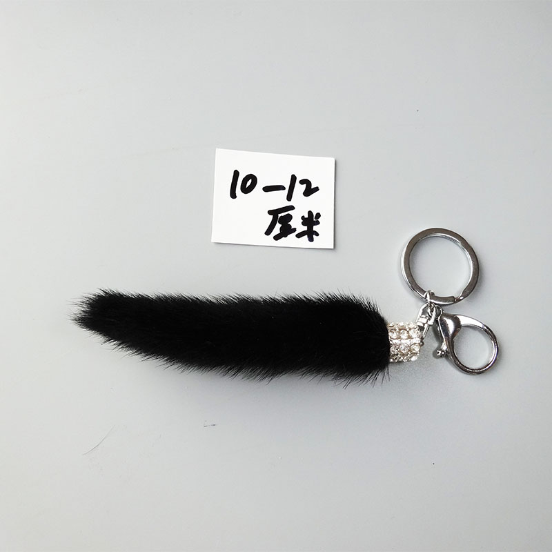Real Mink Fur Tail Keychain Bag Charm Backpack Pendants Keyring Unisex Pants Accessories Natural Fur Toy
