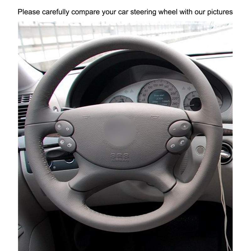 Genuine Calfskin Leather Steering Wheel Cover for Mercedes Benz E-Class W211 E230 E280 E350 CLS-Class CLS350 CLS500 G AMG SL CLK