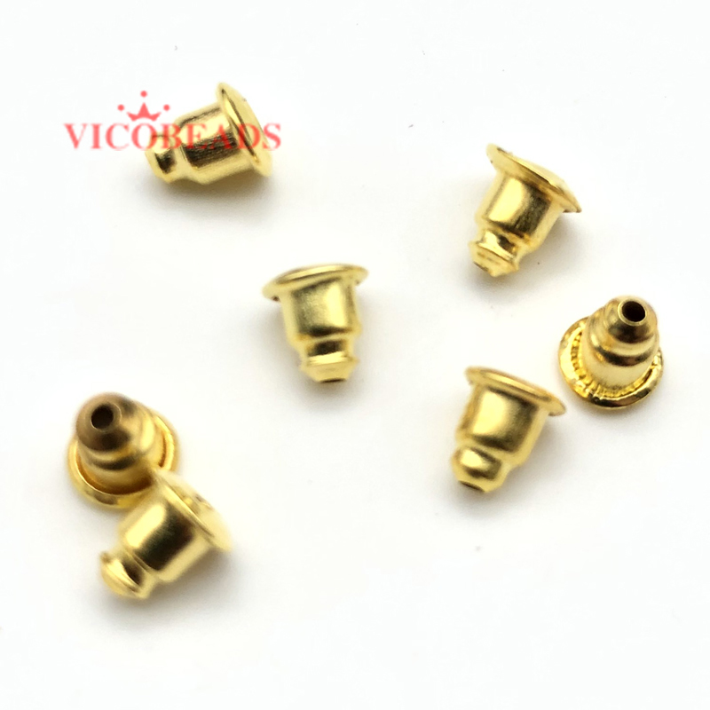200pcs/pack metal earring back/ earring plug/earrring safety backs/ earring stopper Silver Gold Bronze 4 colors Simple fashion