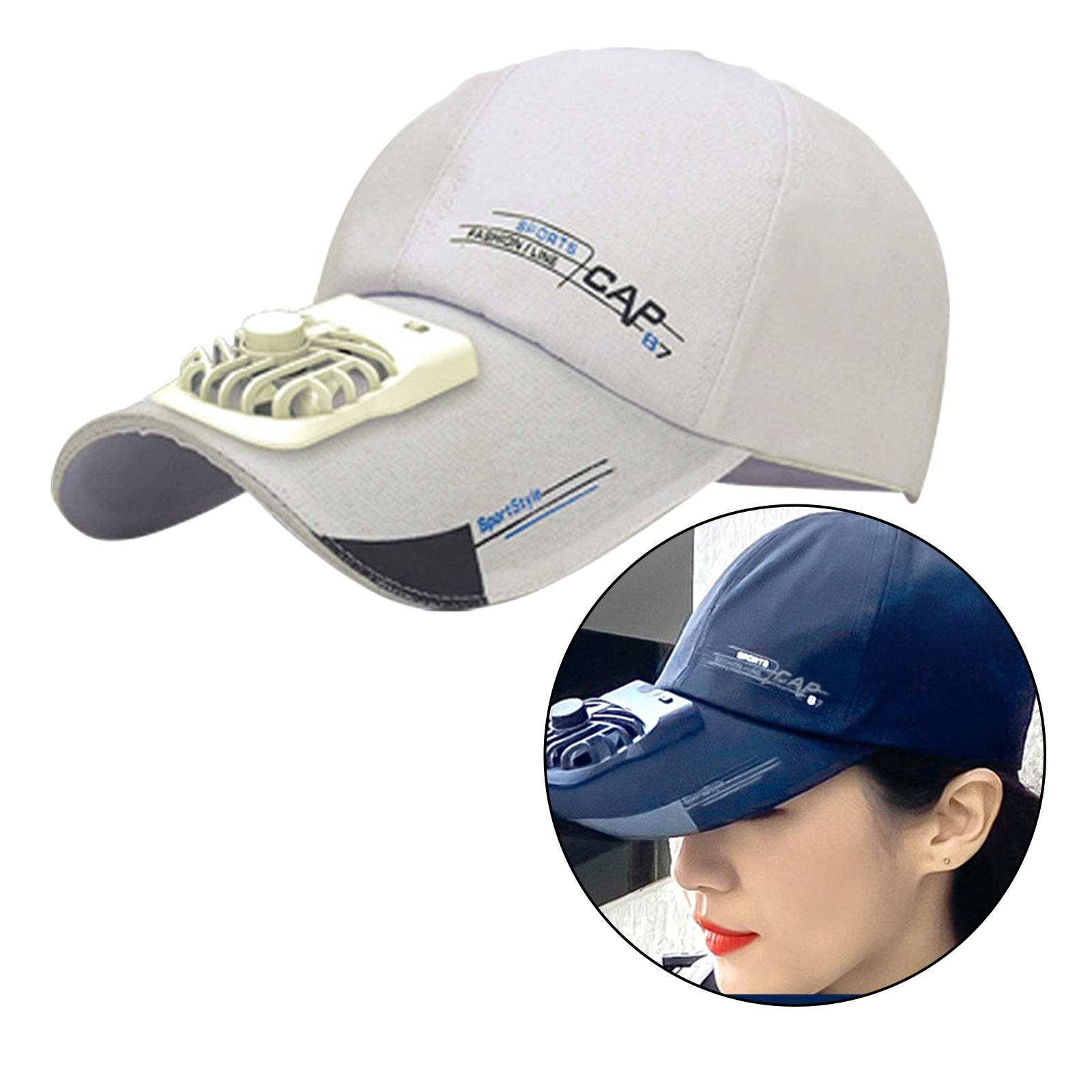 Women Men Summer USB Charging Cooling Fan Baseball Cap Outdoor Golf Sunscreen 2 Speed Adjustable Peaked Hat Hiking Beach Sun Hat