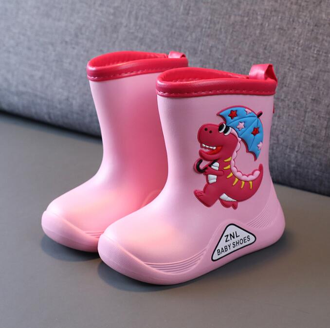 Children Removable Plush Rain Boots Boys Girls Toddler Waterproof Shoes Lightweight Warm Kids Water Shoes for Four Seasons