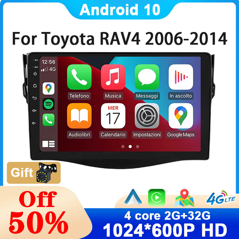 2024 Update Android 10 For Toyota RAV4 Rav 4 2005 - 2013 Multimedia Player Car Radio Stereo Touch Video Head Unit Navigation