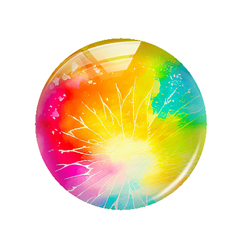 Handmade Rainbow Color Tie-dye Photo Glass Cabochon Flatback Charms Demo Flat Back Cameo For Diy Jewelry Making Accessories