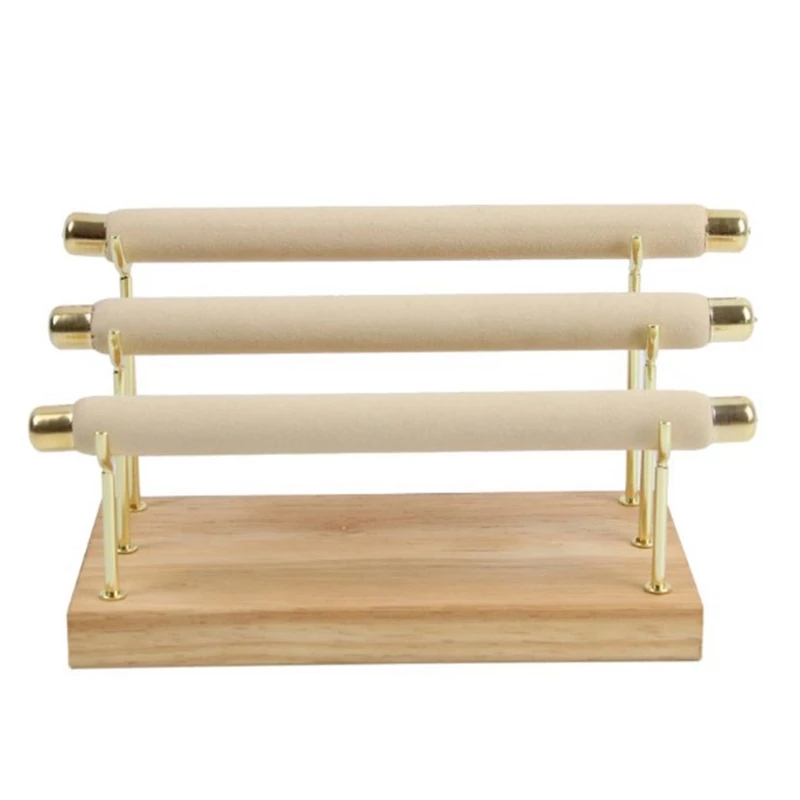 Black Green Beige 3Layers Wooden Detachable Jewelry Tool Display Stand Elegant Bracelets Ring Jewelry Display Stand Packaging