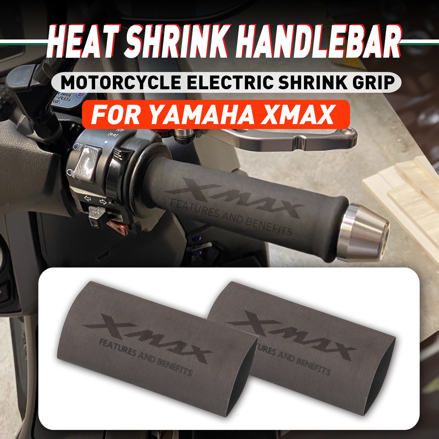 For YAMAHA XMAX300 Motorcycle Accessorie No-slip Heat Shrink Handlebar Grips With XMAX LOGO Handle XMAX400 XMAX250 XMAX 125 250