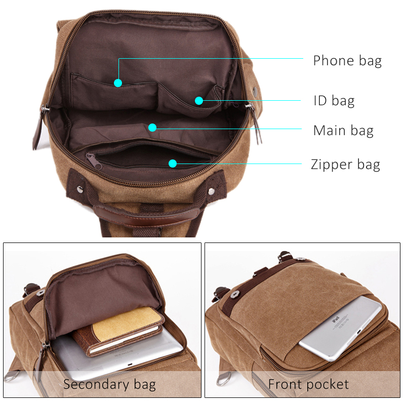 Designer Bag new Small Canvas Backpack Men Travel Back Pack Multifunctional Shoulder Bag for Women Laptop Rucksack School Bags Female Daypack