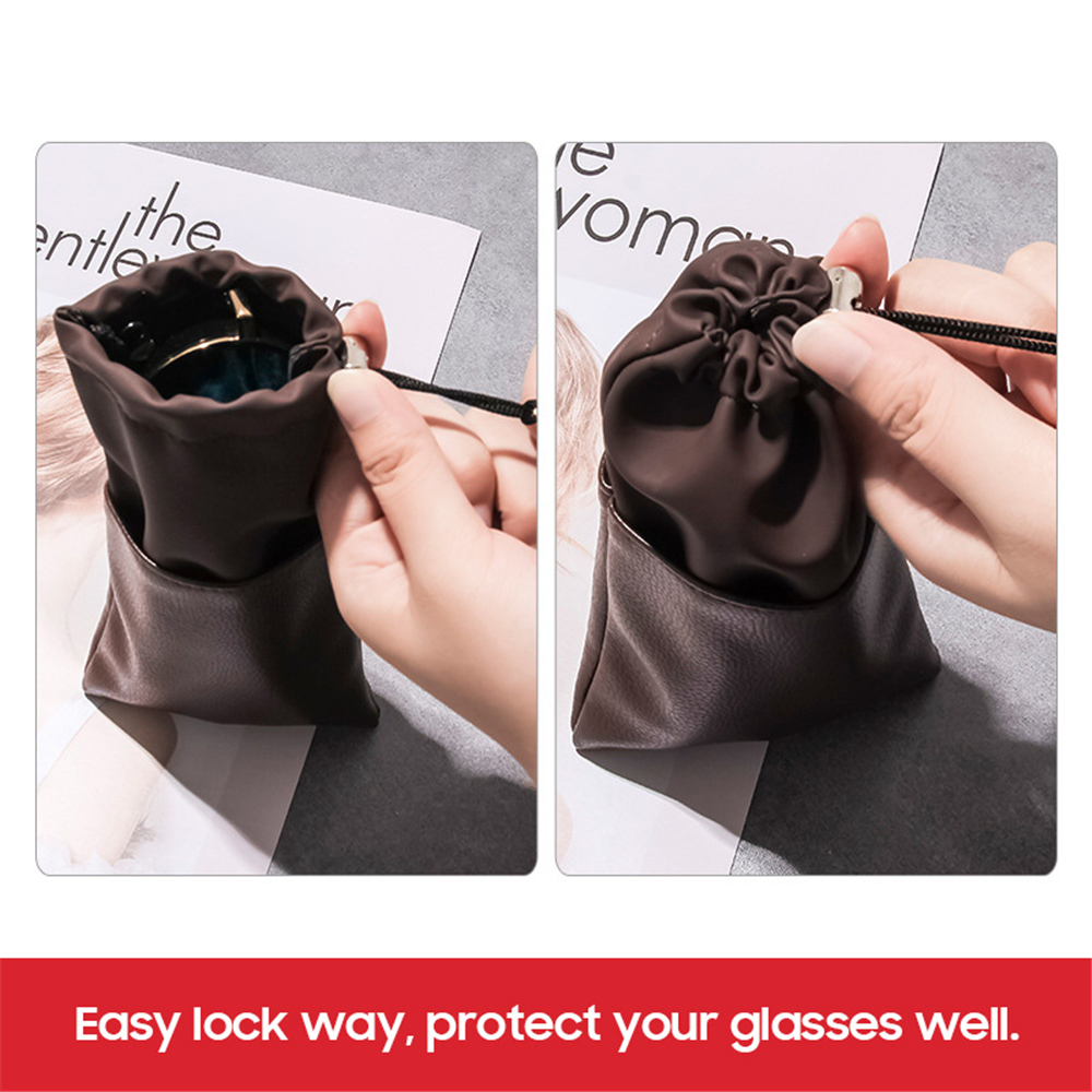 VIVIBEE Soft Leather Glasses Pouch Carry Sunglasses Bag Protector 2024 Women Handbag 1pc Waterproof Men Eyewear Case Container