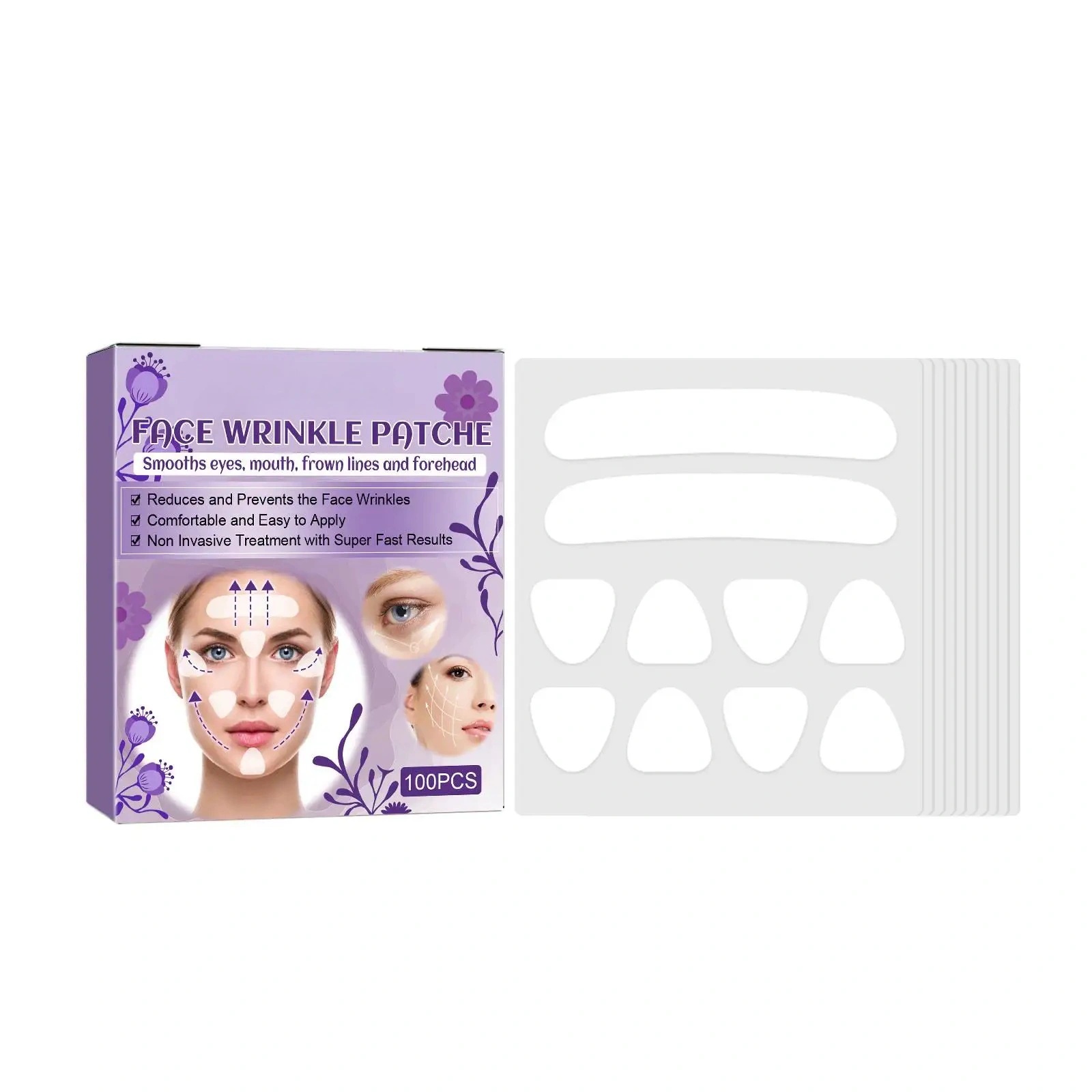 100pcsWrinkle Patch Face Wrinkle Patch Lift Face Firming Skin Droop Law Mouth Wrinkle Cheek Patch