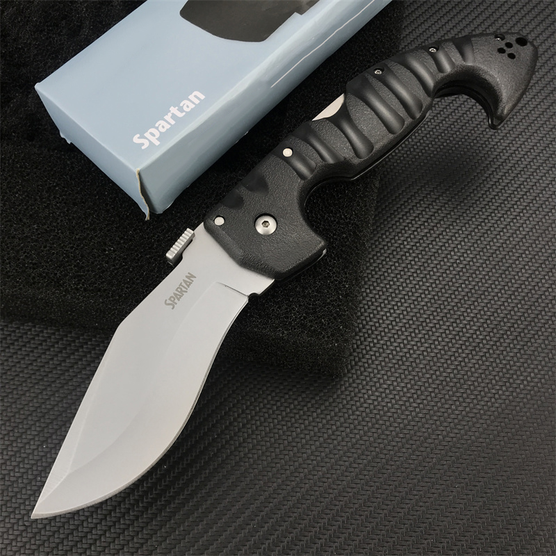 Spartan Dogleg Dog Leg Folding Nylon Fiberglass Handle CR MOV Blade EDC Hunting Tactical Rescue Pocket Knife Survival Defense Tool