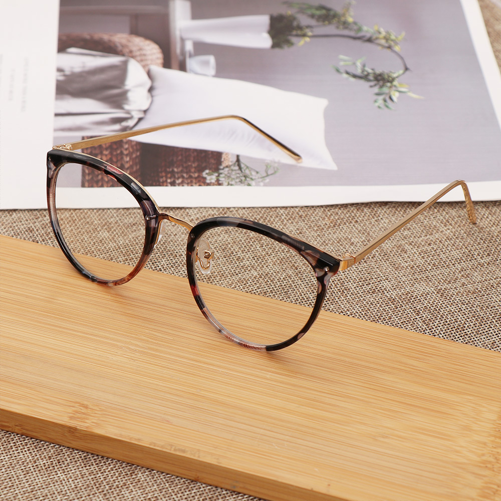 Leapord Myopia Optical Glasses Eyeglasses Frames Women Trend Metal Spectacles Clear Lenses Men Glasses Frame Oculos Flat Mirror