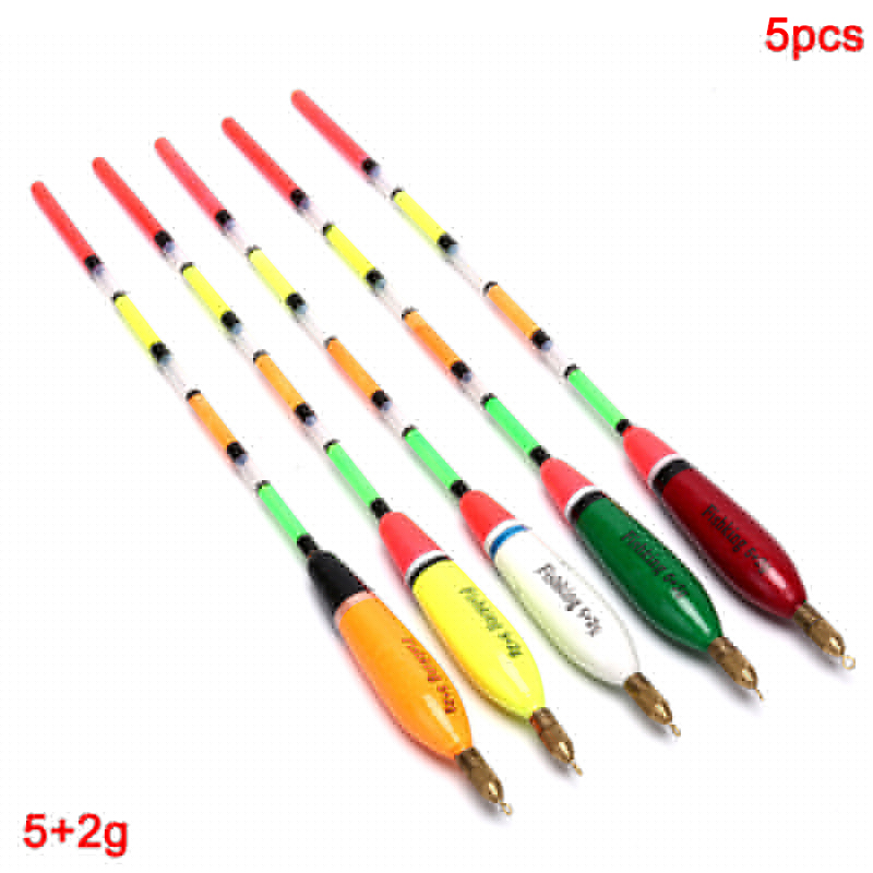 5Pcs/lot Fishing Float Barguzinsky Fir Floats Float 3+2g/4+2g/5+2g/6+2g Mix Color For Carp Fishing Fishing Tackles Tools