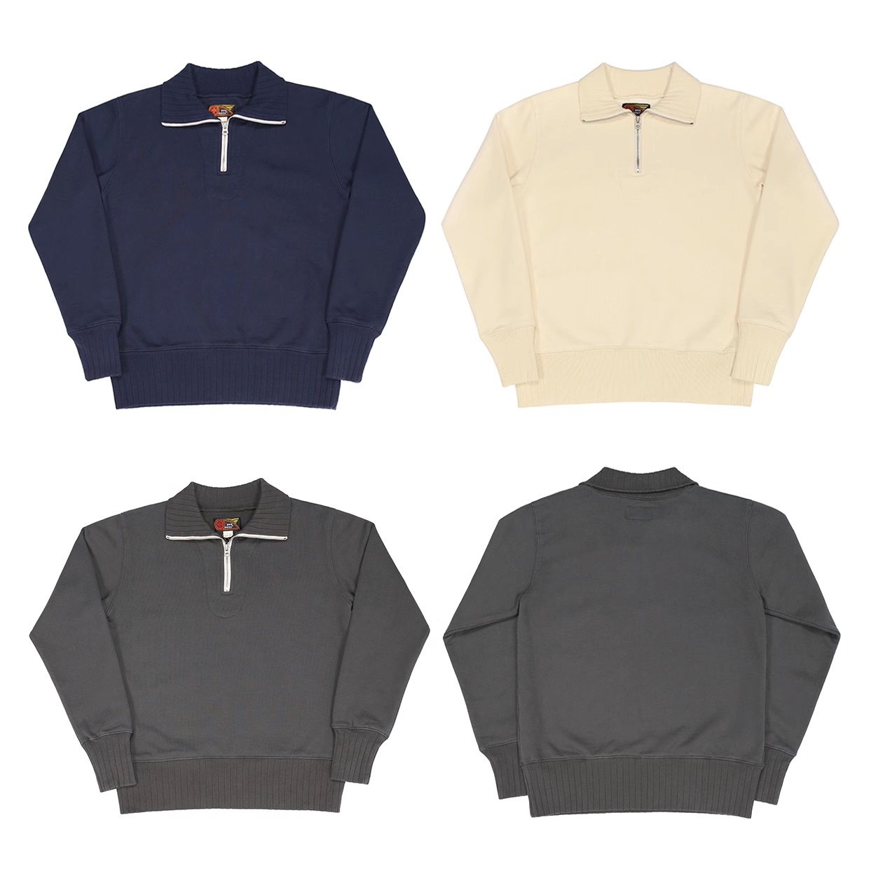 BOB DONG Quarter-Zip Motorcycle Sweatshirt Vintage-Inspired Men's Short Pullover