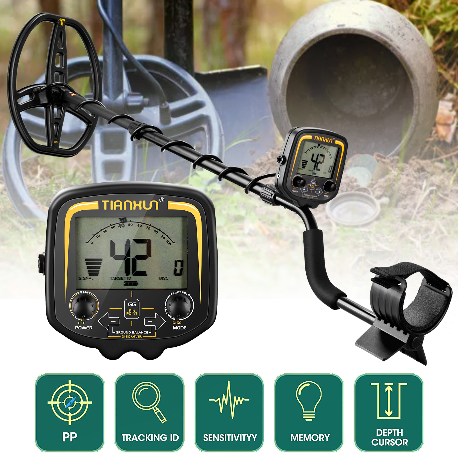 TX 850 Waterproof Professional Underground Metal Detector 12 Inch Bigger Coil Gold Digger Treasure Hunter Detecting Equipment