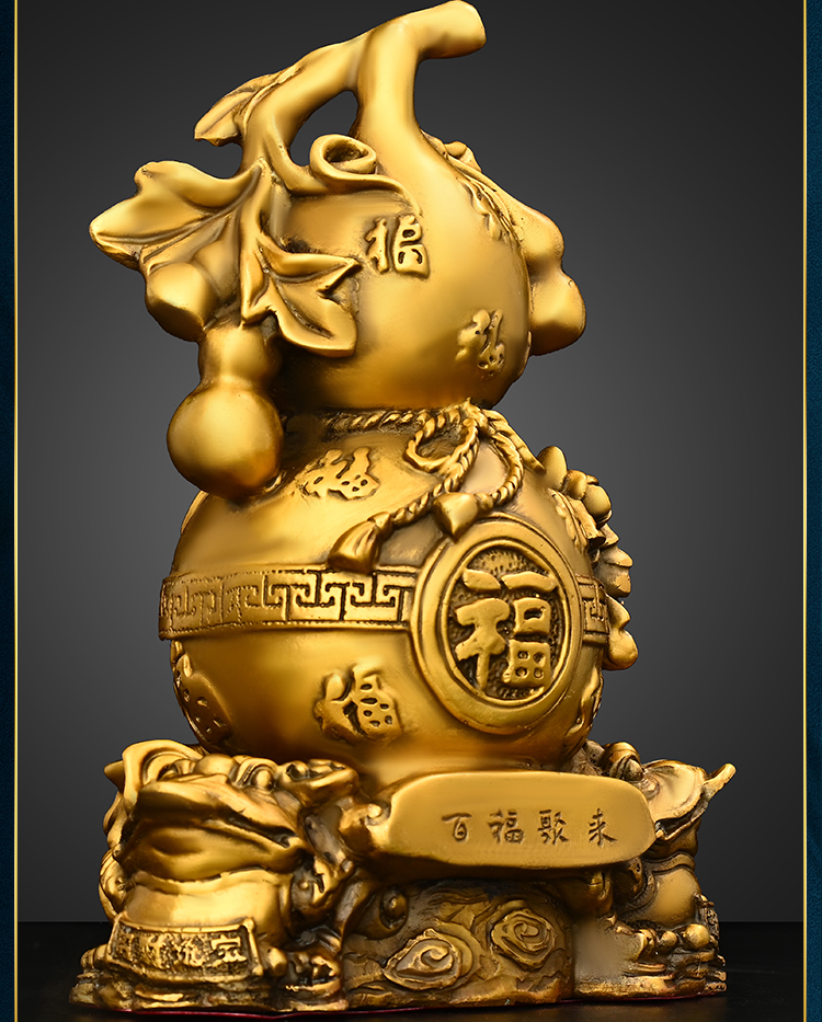 Copper Gourd Ornament Golden Toad Hundred Blessings Hundred Blessings Gathering Living Room Entrance Shop Decor