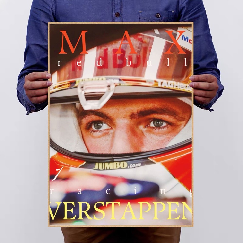 Max F1 Car B-Verstappen Poster Kraft Club Bar Paper Vintage Poster Wall Art Painting Bedroom Study Stickers